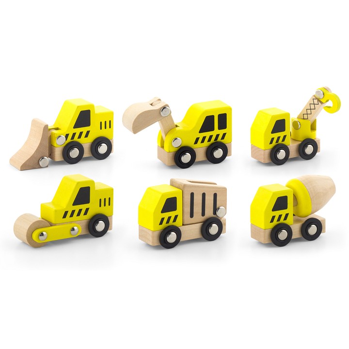 Viga Toys® Wooden Construction Vehicles – 6-piece set